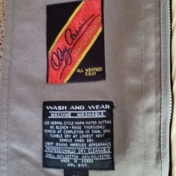 Vintage Oleg Cassini Signature Collection Mens Trench Coat Sz 44R - Picture 6 of 7